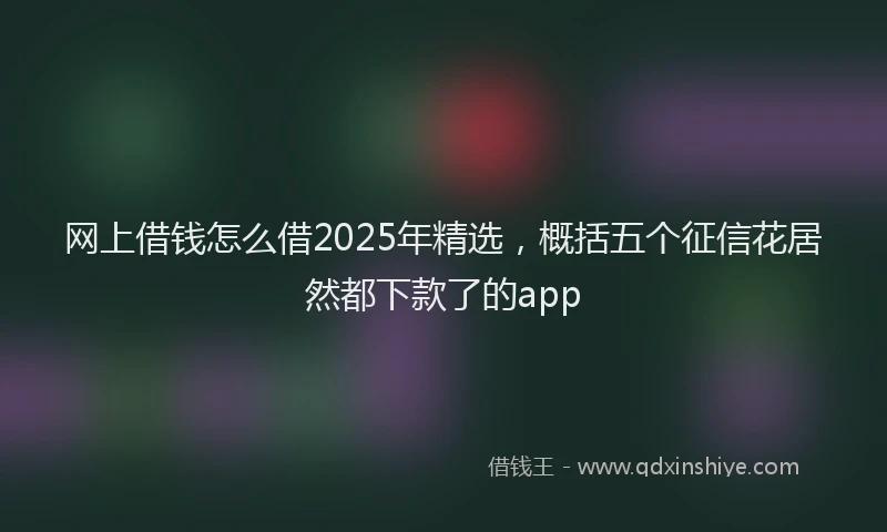 网上借钱怎么借2025年精选，概括五个征信花居然都下款了的app