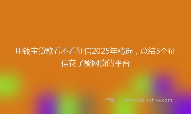 用钱宝贷款看不看征信2025年精选，总结5个征信花了能网贷的平台
