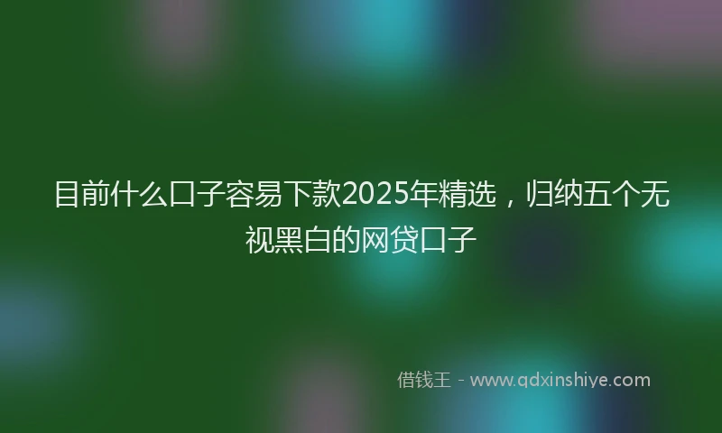 目前什么口子容易下款2025年精选，归纳五个无视黑白的网贷口子