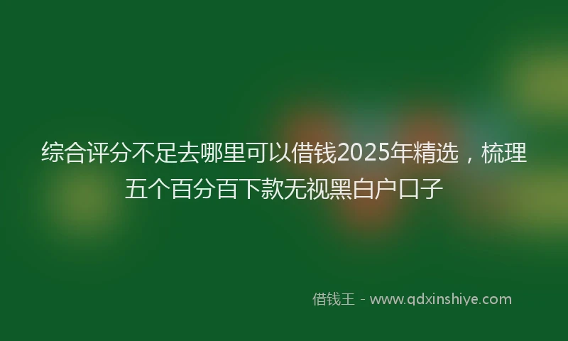 综合评分不足去哪里可以借钱2025年精选，梳理五个百分百下款无视黑白户口子