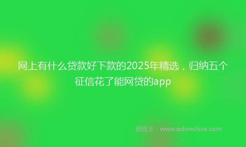 网上有什么贷款好下款的2025年精选，归纳五个征信花了能网贷的app