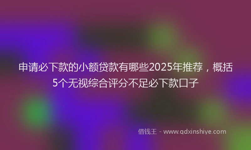 申请必下款的小额贷款有哪些2025年推荐，概括5个无视综合评分不足必下款口子