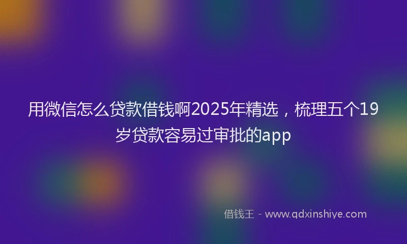 用微信怎么贷款借钱啊2025年精选，梳理五个19岁贷款容易过审批的app