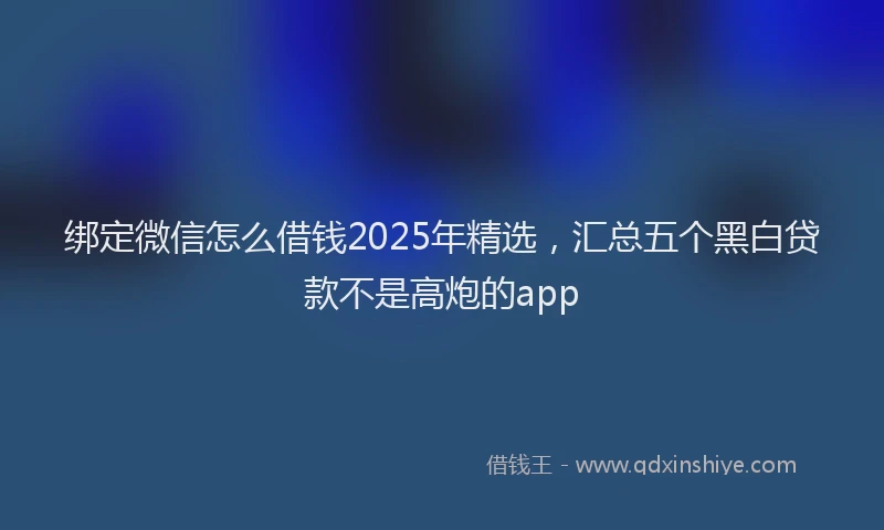 绑定微信怎么借钱2025年精选，汇总五个黑白贷款不是高炮的app