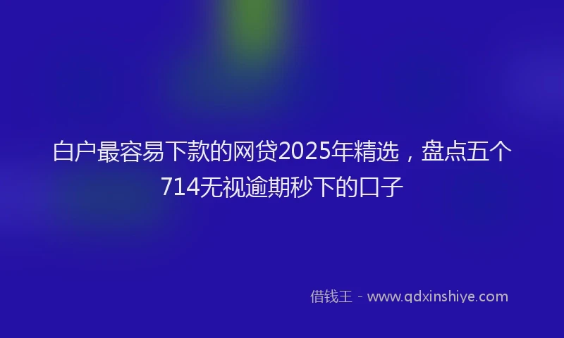 白户最容易下款的网贷2025年精选，盘点五个714无视逾期秒下的口子