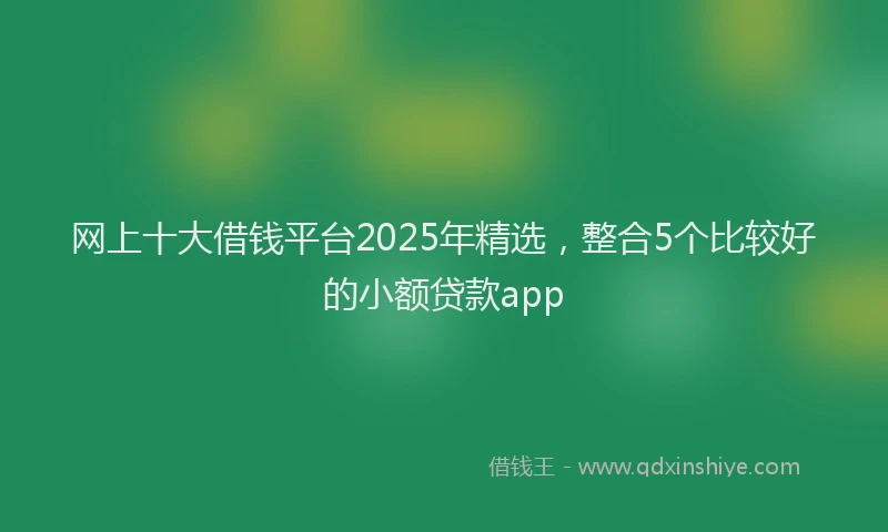网上十大借钱平台2025年精选，整合5个比较好的小额贷款app