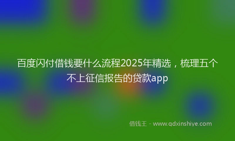 百度闪付借钱要什么流程2025年精选，梳理五个不上征信报告的贷款app