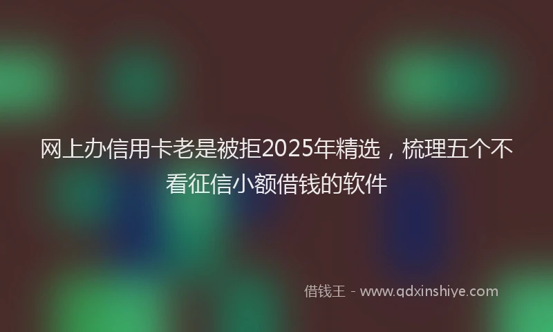 网上办信用卡老是被拒2025年精选，梳理五个不看征信小额借钱的软件