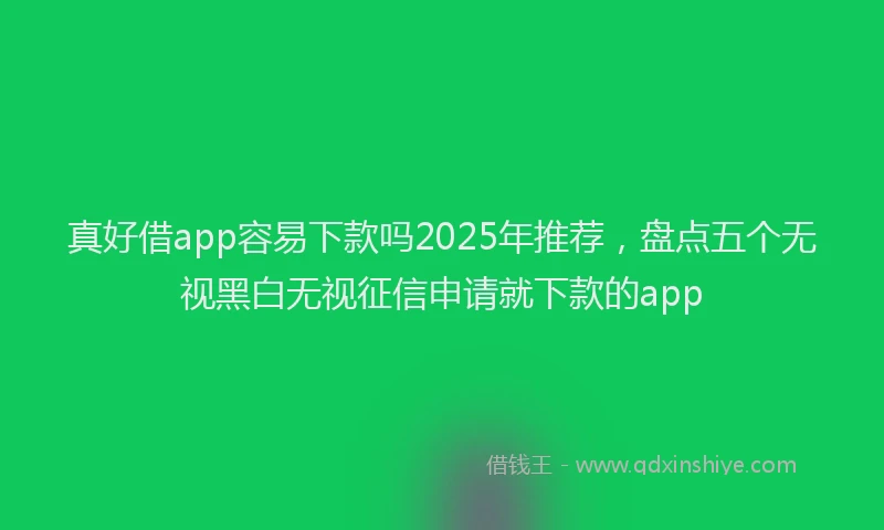 真好借app容易下款吗2025年推荐，盘点五个无视黑白无视征信申请就下款的app