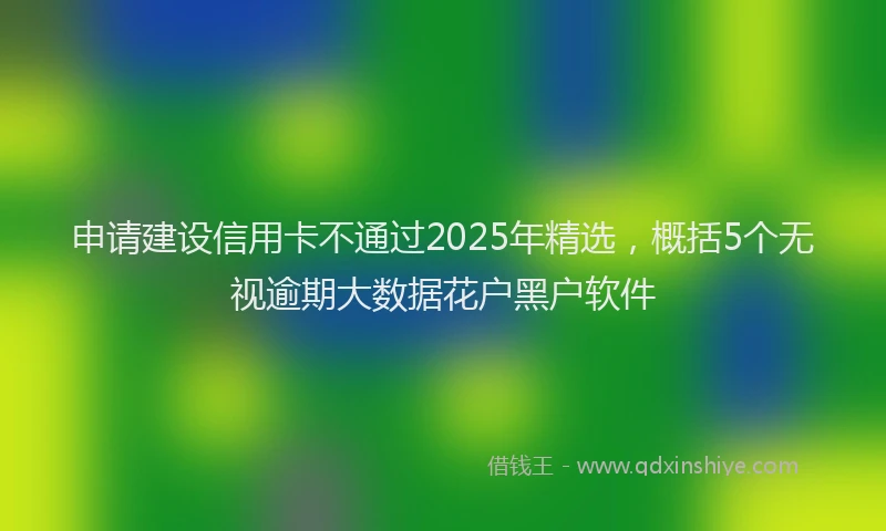 申请建设信用卡不通过2025年精选，概括5个无视逾期大数据花户黑户软件
