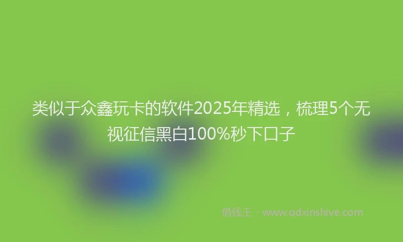 类似于众鑫玩卡的软件2025年精选，梳理5个无视征信黑白100%秒下口子