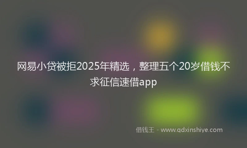 网易小贷被拒2025年精选，整理五个20岁借钱不求征信速借app