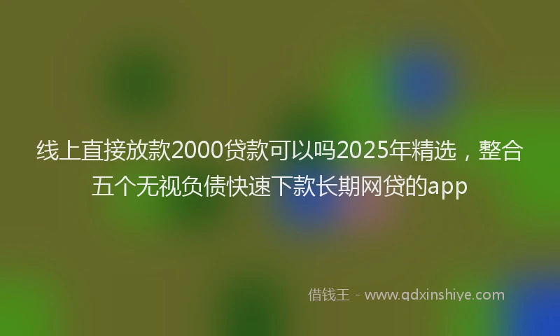 线上直接放款2000贷款可以吗2025年精选，整合五个无视负债快速下款长期网贷的app
