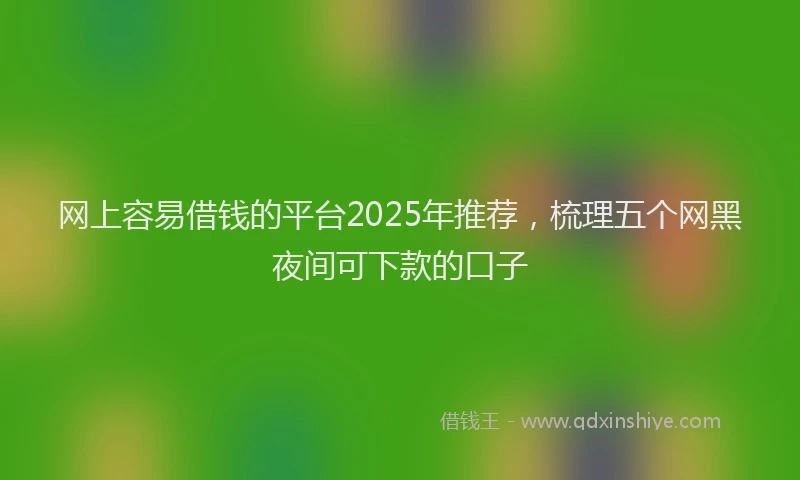 网上容易借钱的平台2025年推荐，梳理五个网黑夜间可下款的口子