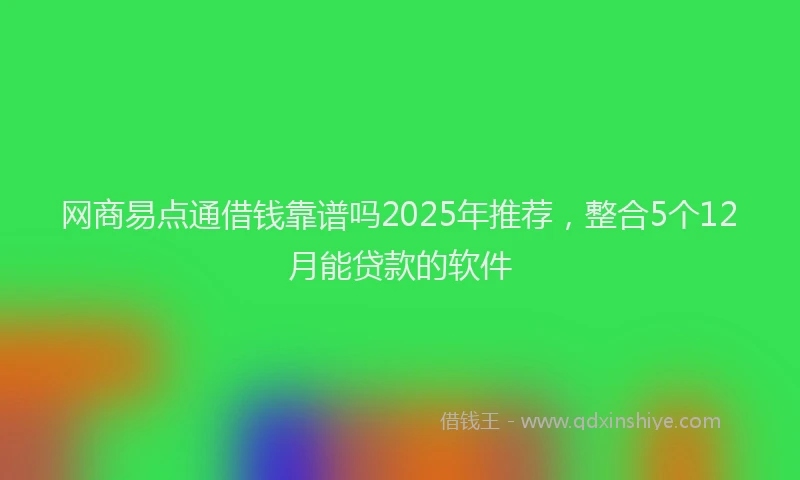 网商易点通借钱靠谱吗2025年推荐，整合5个12月能贷款的软件