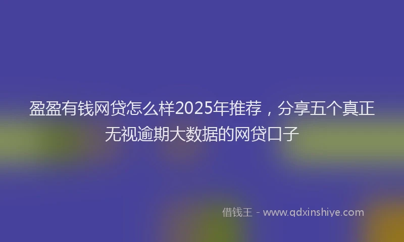 盈盈有钱网贷怎么样2025年推荐，分享五个真正无视逾期大数据的网贷口子