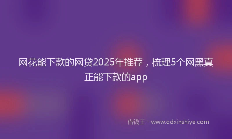 网花能下款的网贷2025年推荐，梳理5个网黑真正能下款的app