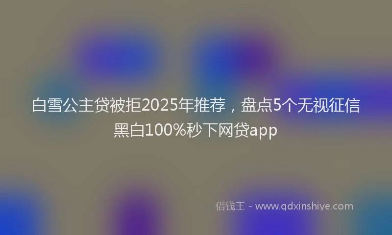 白雪公主贷被拒2025年推荐，盘点5个无视征信黑白100%秒下网贷app