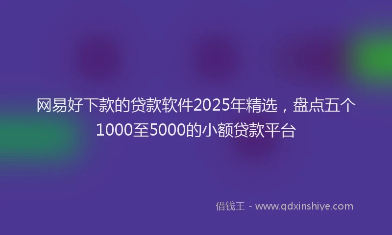 网易好下款的贷款软件2025年精选，盘点五个1000至5000的小额贷款平台