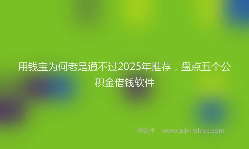 用钱宝为何老是通不过2025年推荐，盘点五个公积金借钱软件