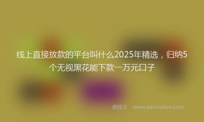 线上直接放款的平台叫什么2025年精选，归纳5个无视黑花能下款一万元口子