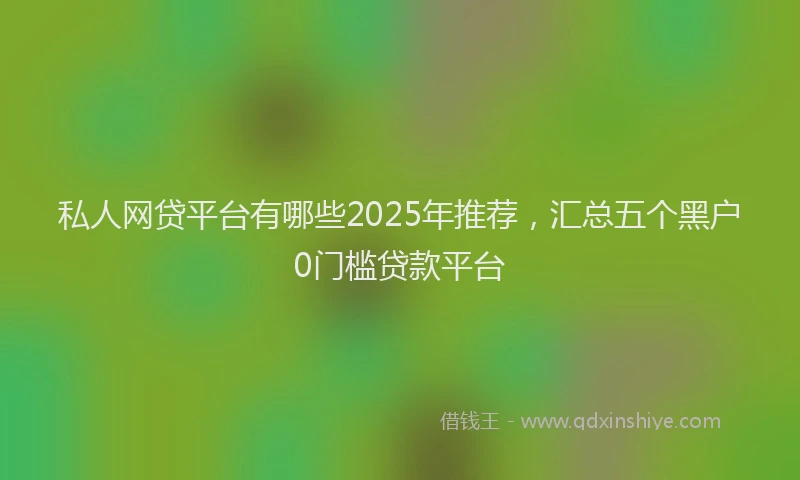 私人网贷平台有哪些2025年推荐，汇总五个黑户0门槛贷款平台
