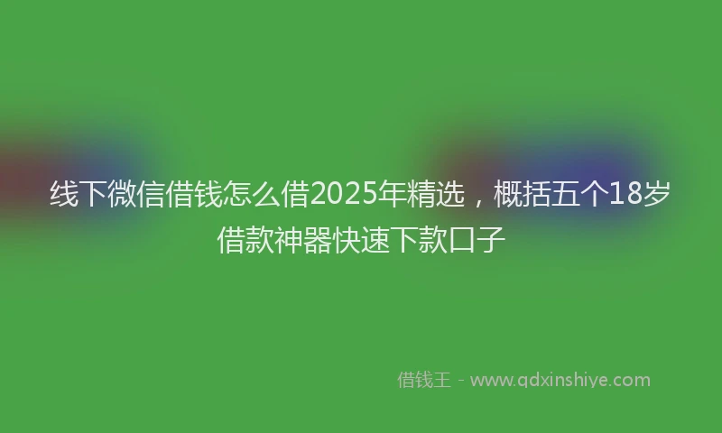 线下微信借钱怎么借2025年精选，概括五个18岁借款神器快速下款口子