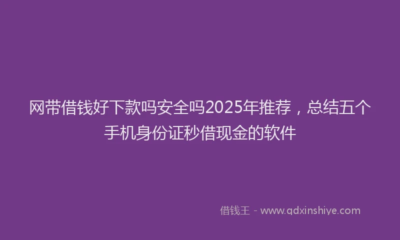 网带借钱好下款吗安全吗2025年推荐，总结五个手机身份证秒借现金的软件