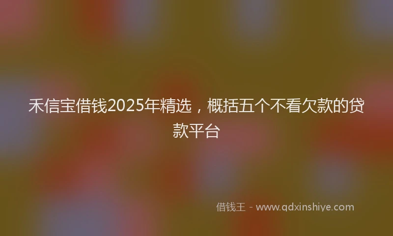 禾信宝借钱2025年精选，概括五个不看欠款的贷款平台