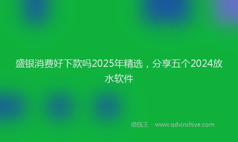 盛银消费好下款吗2025年精选，分享五个2024放水软件