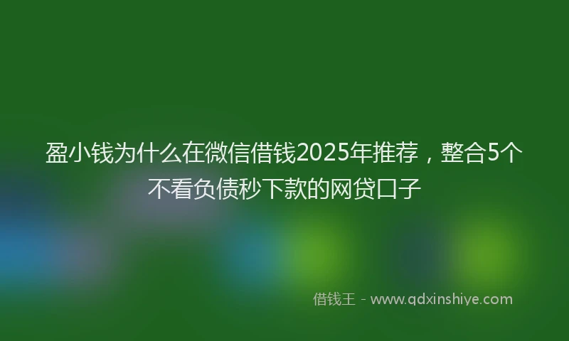 盈小钱为什么在微信借钱2025年推荐，整合5个不看负债秒下款的网贷口子