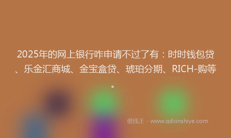 2025年的网上银行咋申请不过了有：时时钱包贷、乐金汇商城、金宝盒贷、琥珀分期、RICH-购等。