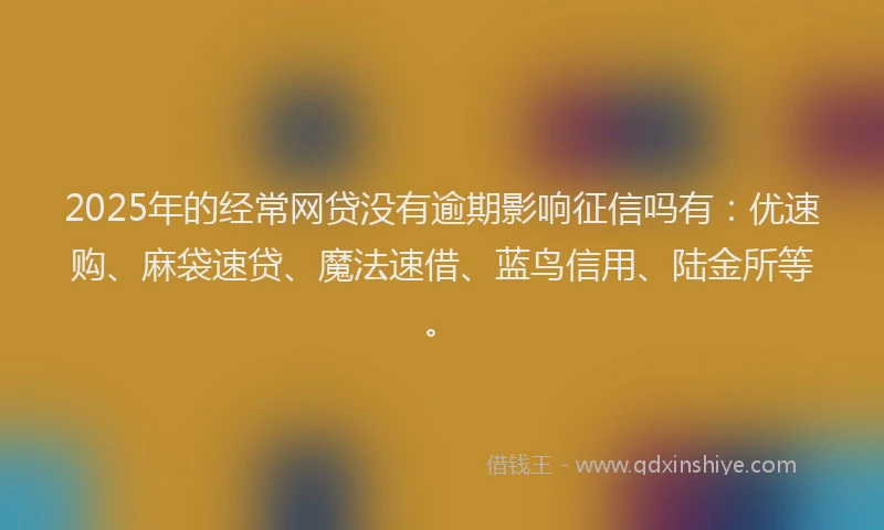 2025年的经常网贷没有逾期影响征信吗有：优速购、麻袋速贷、魔法速借、蓝鸟信用、陆金所等。