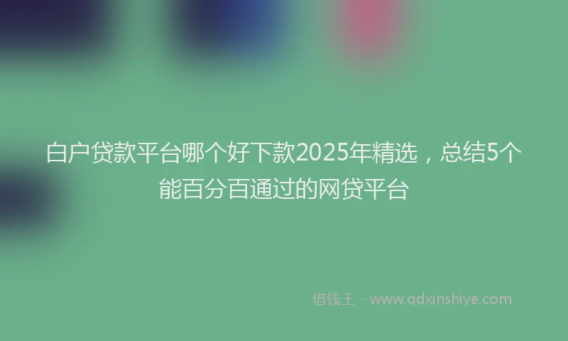 白户贷款平台哪个好下款2025年精选，总结5个能百分百通过的网贷平台