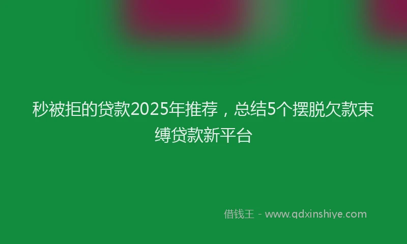 秒被拒的贷款2025年推荐，总结5个摆脱欠款束缚贷款新平台