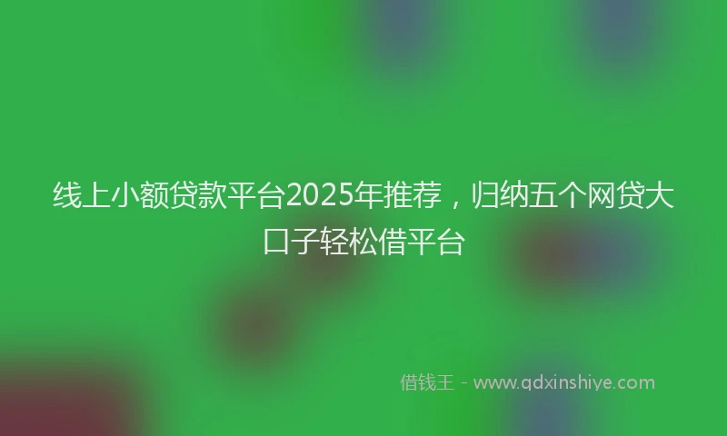线上小额贷款平台2025年推荐，归纳五个网贷大口子轻松借平台