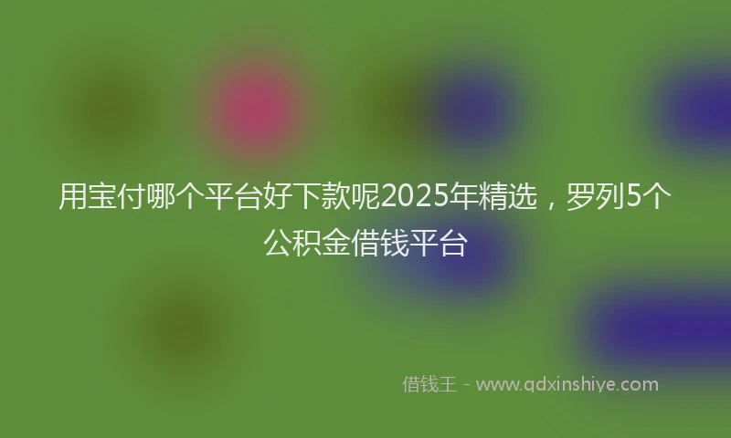 用宝付哪个平台好下款呢2025年精选，罗列5个公积金借钱平台