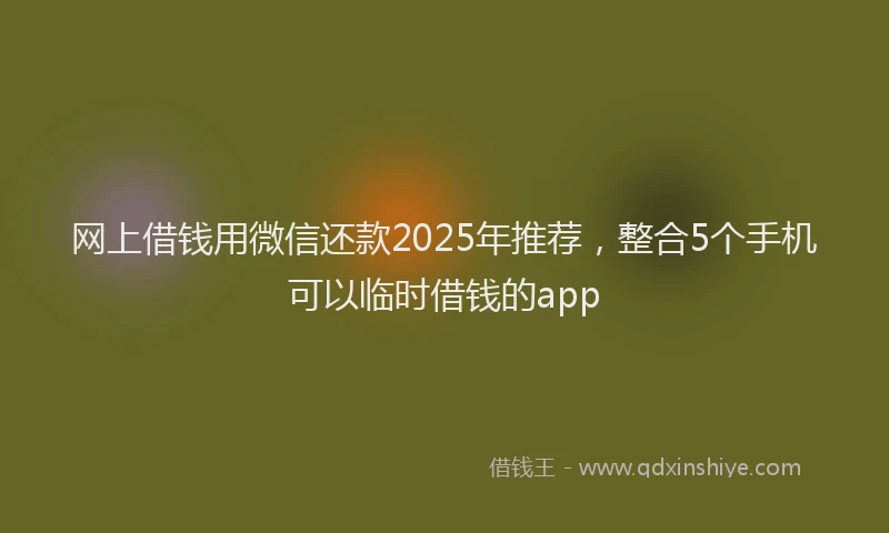 网上借钱用微信还款2025年推荐，整合5个手机可以临时借钱的app