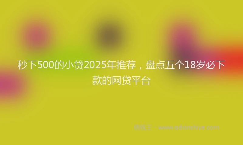 秒下500的小贷2025年推荐，盘点五个18岁必下款的网贷平台