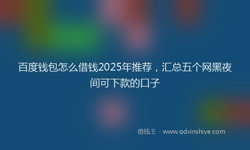 百度钱包怎么借钱2025年推荐，汇总五个网黑夜间可下款的口子