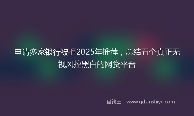 申请多家银行被拒2025年推荐，总结五个真正无视风控黑白的网贷平台