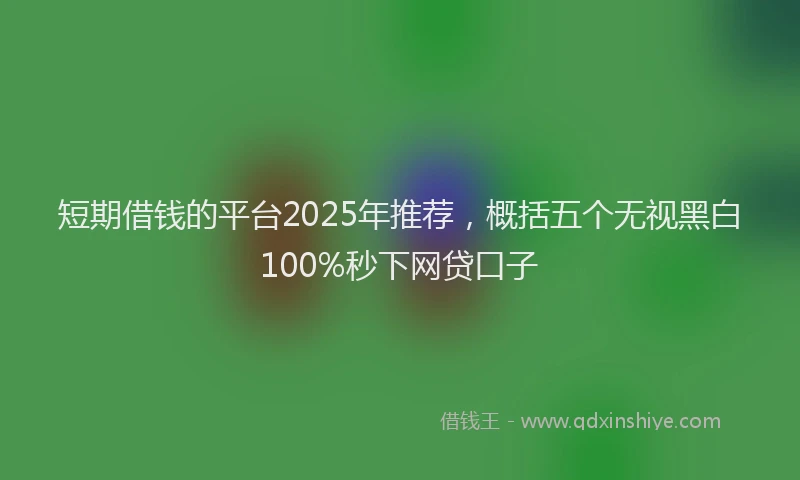 短期借钱的平台2025年推荐，概括五个无视黑白100%秒下网贷口子