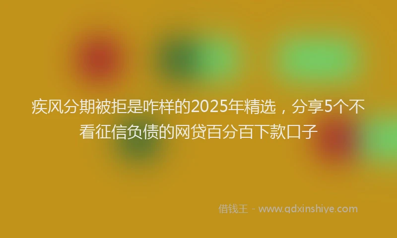 疾风分期被拒是咋样的2025年精选，分享5个不看征信负债的网贷百分百下款口子