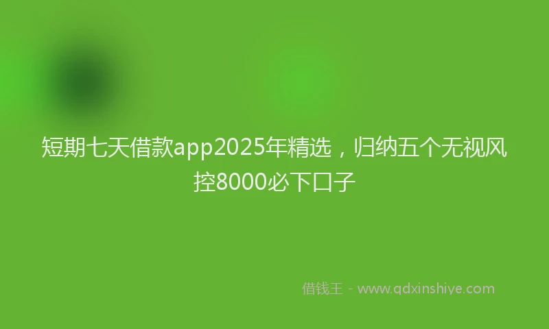 短期七天借款app2025年精选，归纳五个无视风控8000必下口子