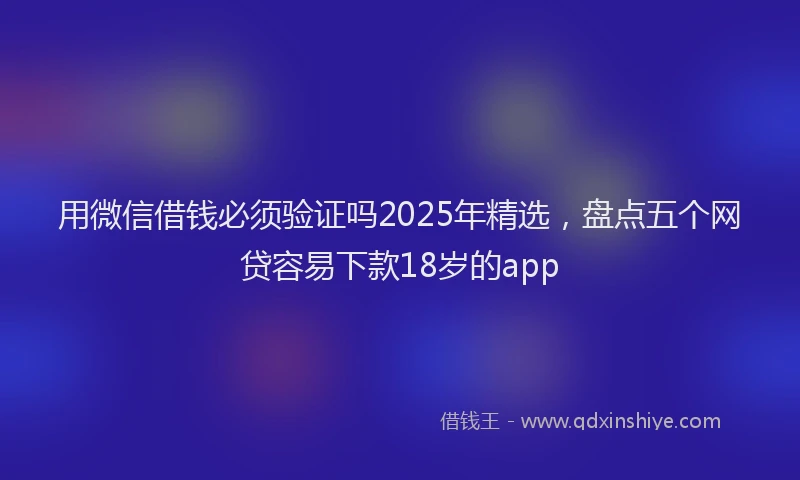 用微信借钱必须验证吗2025年精选，盘点五个网贷容易下款18岁的app