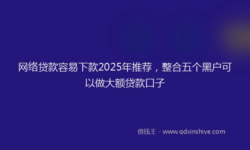 网络贷款容易下款2025年推荐，整合五个黑户可以做大额贷款口子