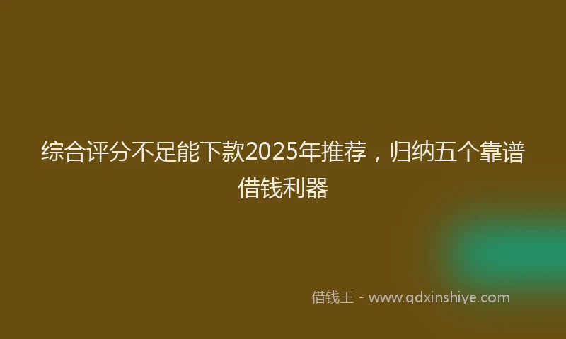 综合评分不足能下款2025年推荐，归纳五个靠谱借钱利器