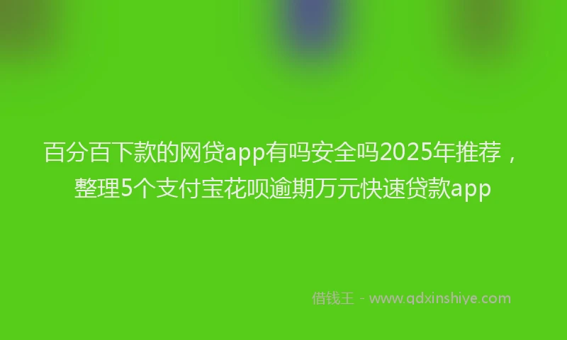 百分百下款的网贷app有吗安全吗2025年推荐，整理5个支付宝花呗逾期万元快速贷款app