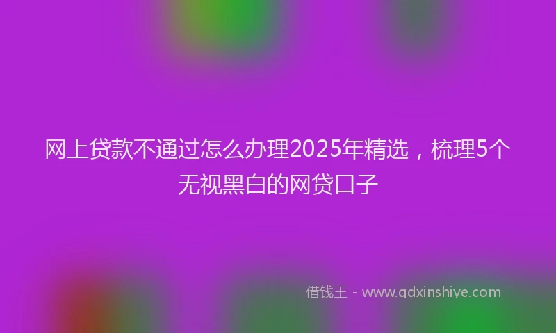 网上贷款不通过怎么办理2025年精选，梳理5个无视黑白的网贷口子
