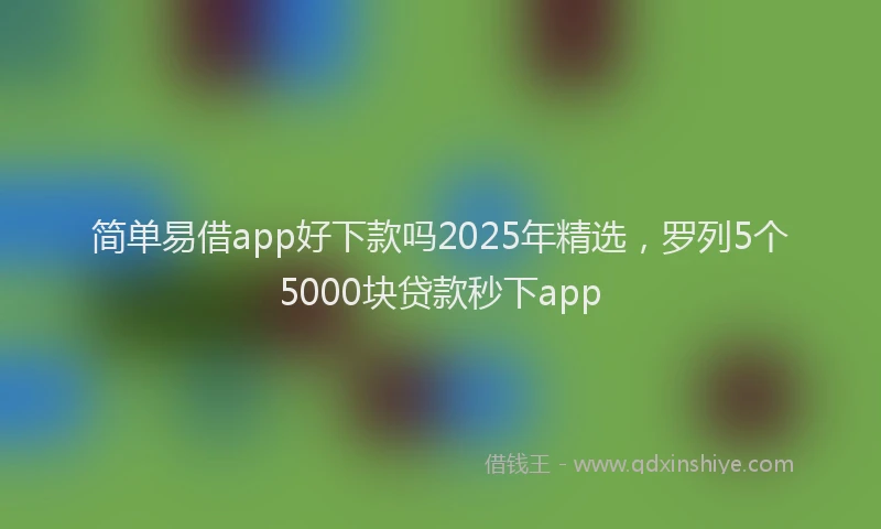 简单易借app好下款吗2025年精选，罗列5个5000块贷款秒下app